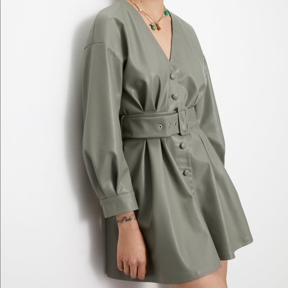 ZARA Faux Leather Dress - Picture 2 of 7